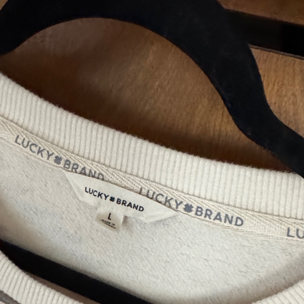 Lucky Brand Cream and Brown Patterned Top - Picture 2 of 4